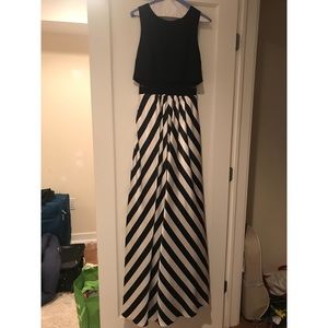 Black and white chevron gown